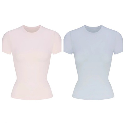 skims卡戴珊新色COTTON JERSEY甜心情人高弹修身打底衫短袖T恤