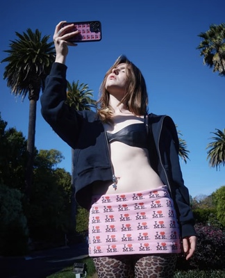 正确版Ashley W*美式街头休闲满印刺绣字母短裙甜辣宽松半身裙女