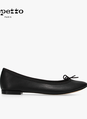 【热销补货】REPETTO丽派朵 CENDRILLON皮底黑色圆头芭蕾平底鞋