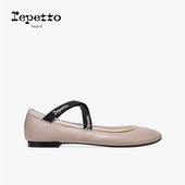 REPETTO丽派朵 2025秋冬新款 JOANA灰褐色法式 复古交叉带芭蕾舞鞋