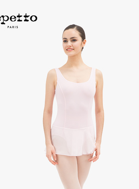 REPETTO丽派朵 女童粉色蓝色LEOTARD宽肩带针织弹力连体舞蹈服