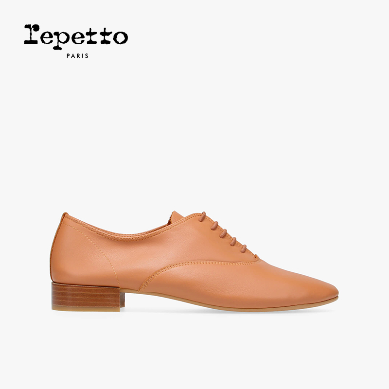 REPETTO牛皮革胶底圆头牛津鞋