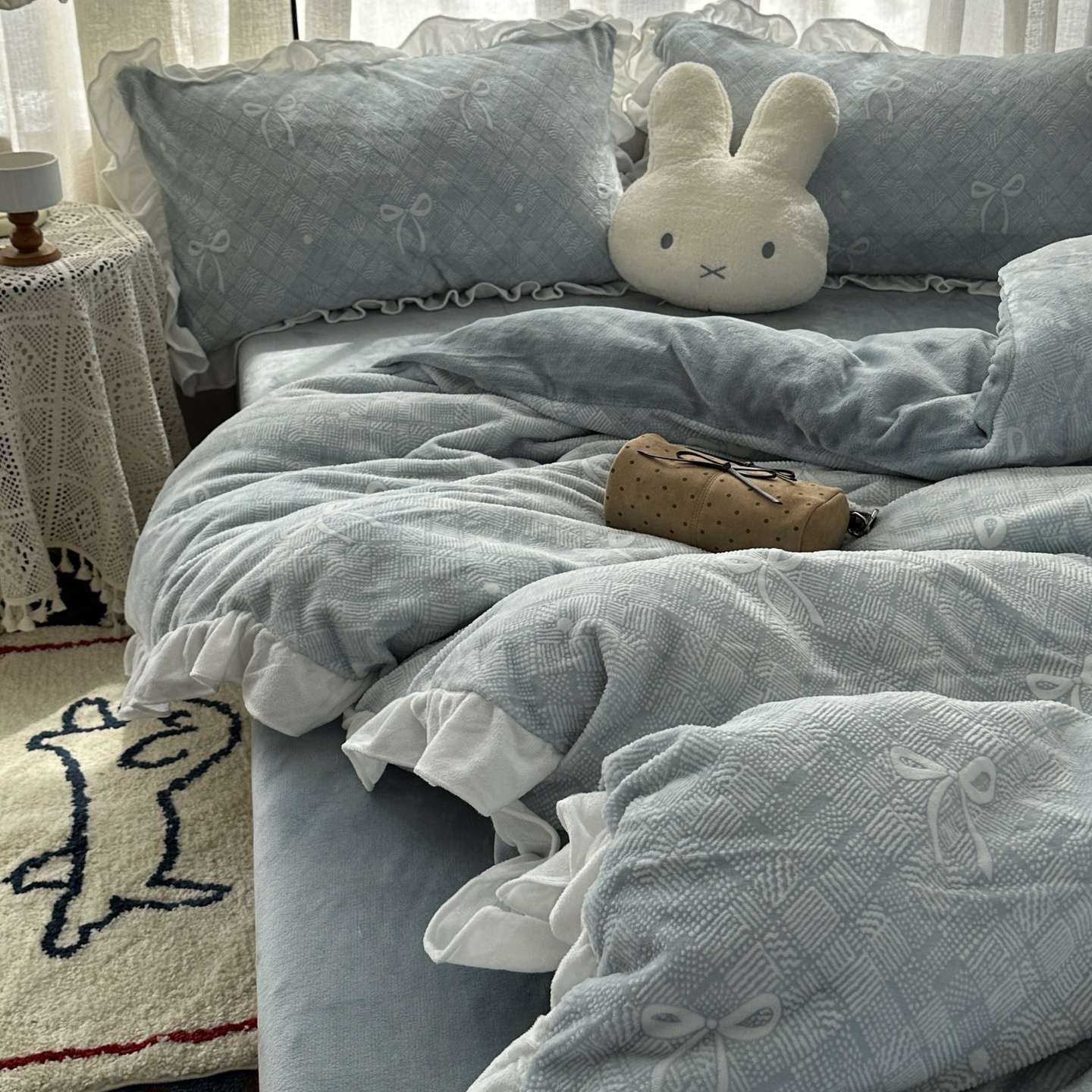 無绵丨烂花牛奶绒冬天珊瑚绒床品