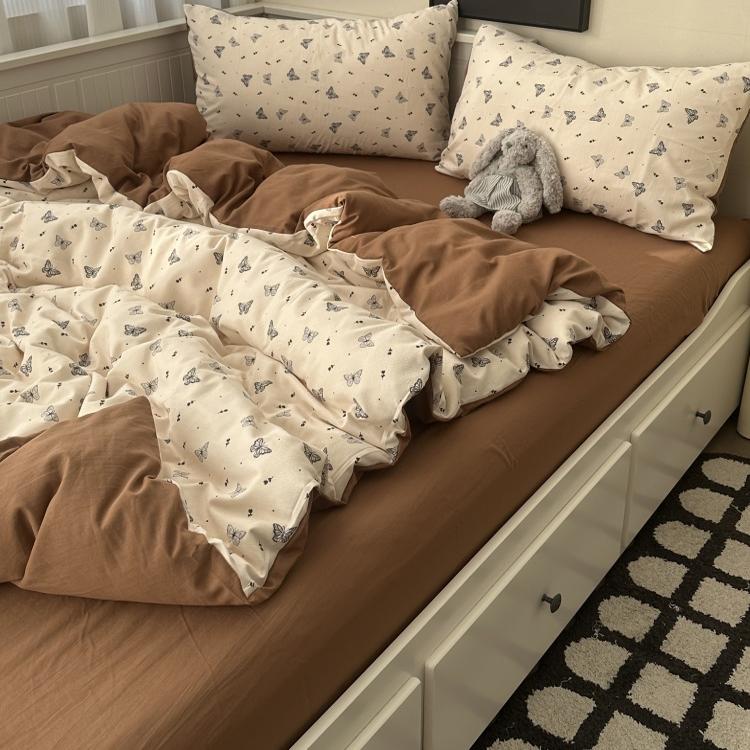 【针织水洗棉四件套】蝴蝶少女心