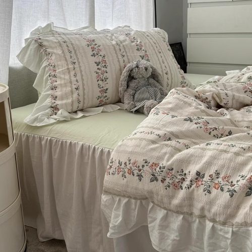 法式少女洛丽塔花边水洗棉四件套