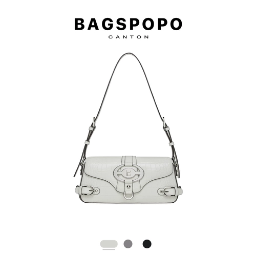 BAGSPOPO мотоциклетная сумка первого слоя из коровьей кожи с рисунком крокодила, сумка на плечо подмышками