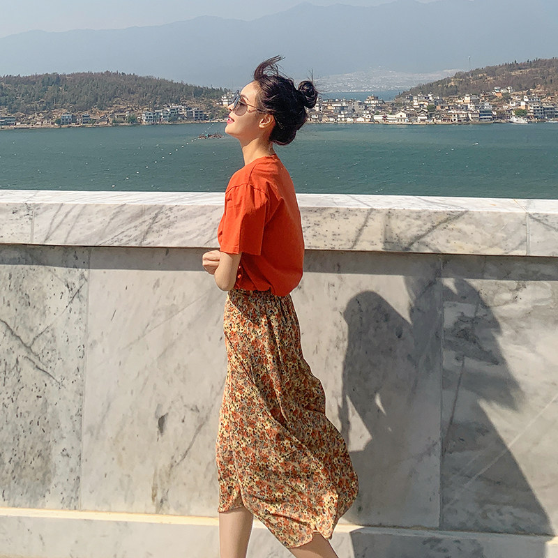 现货夏季新款T恤裙子套装T恤1316005裙子一套