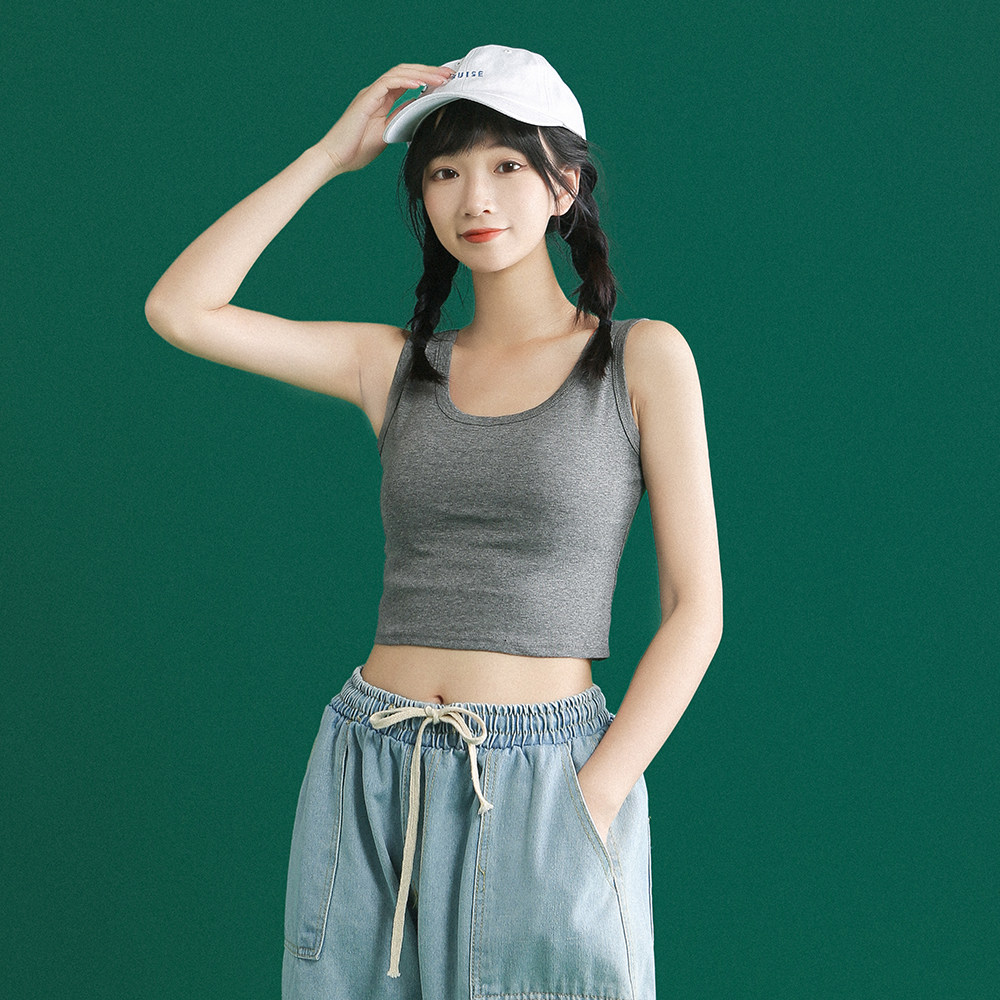 夏季新款中性修身舒适背心内搭95%棉无袖T恤女PX01P15控28