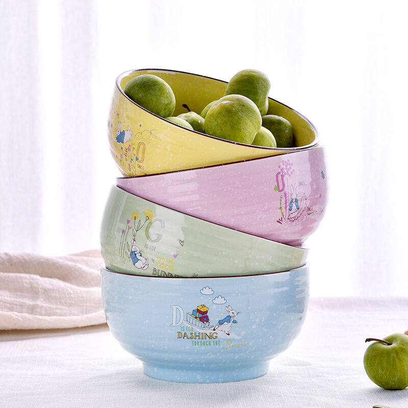 比得兔（PeterRabbit）可爱卡通陶瓷碗餐具套装日式圆盘鱼盘创意