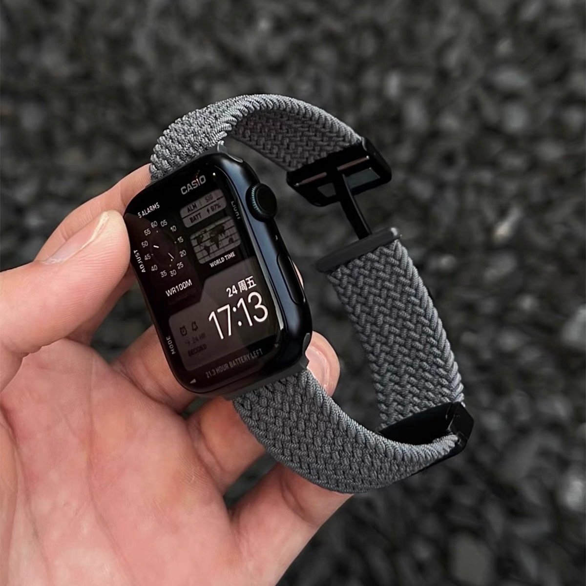 适用于苹果手表简约尼龙编织磁吸扣表带AppleWatch10代iwatch89se