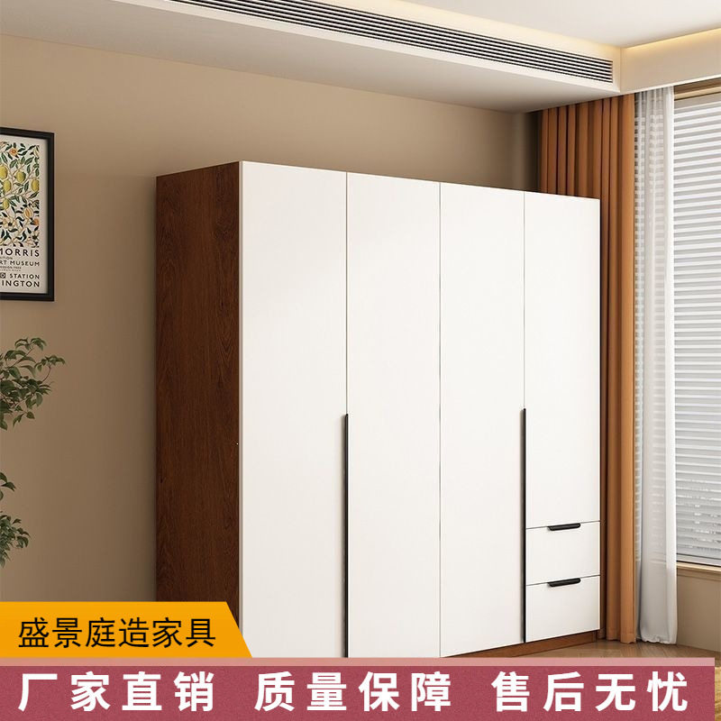 衣柜家用卧室小户型出租房用仿古风经济型组合分段式儿童简易衣橱