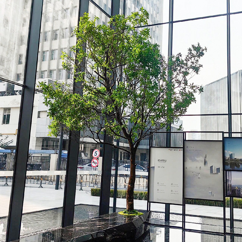 精品仿真马醉木榕树大型假树室内外装饰造景橱窗植物简约假景观树