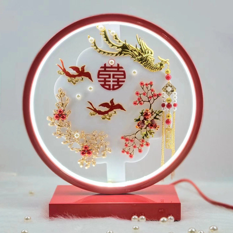 厂家订置婚庆结婚喜庆装饰台灯新娘陪嫁灯龙凤呈祥婚房卧室床头灯
