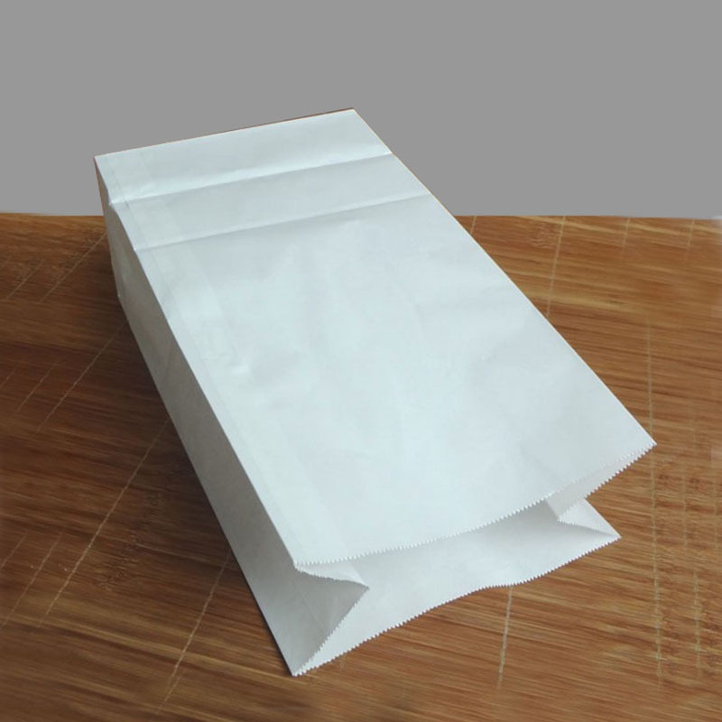 通用白色牛皮食品纸袋 烘焙西点面包方底食品外卖打包纸袋