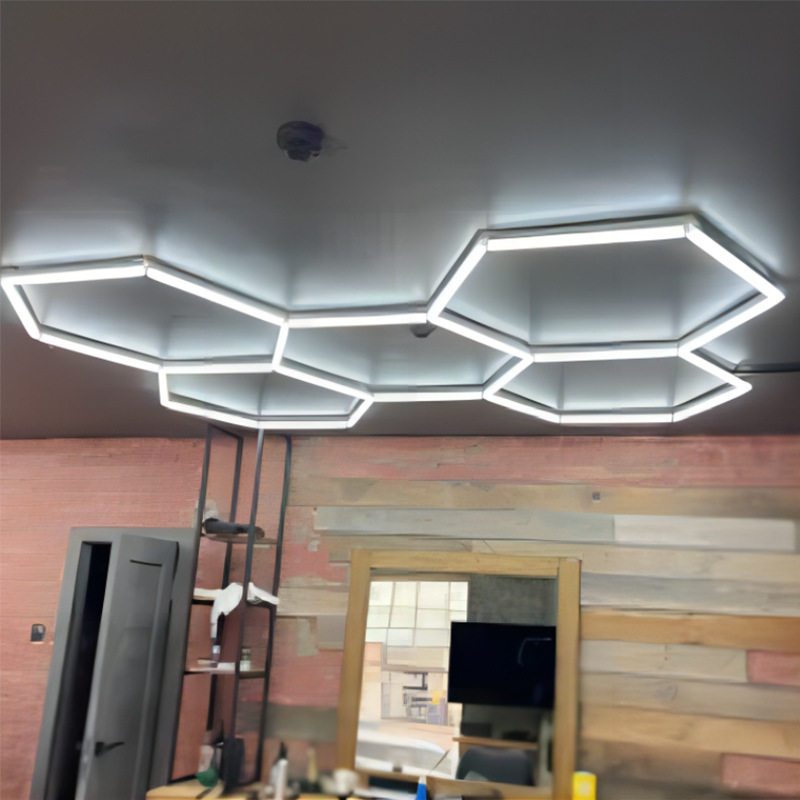 SILTOLL五圈蜂窝吸顶灯led车库理发店无尘发廊洗车房车间LED节能