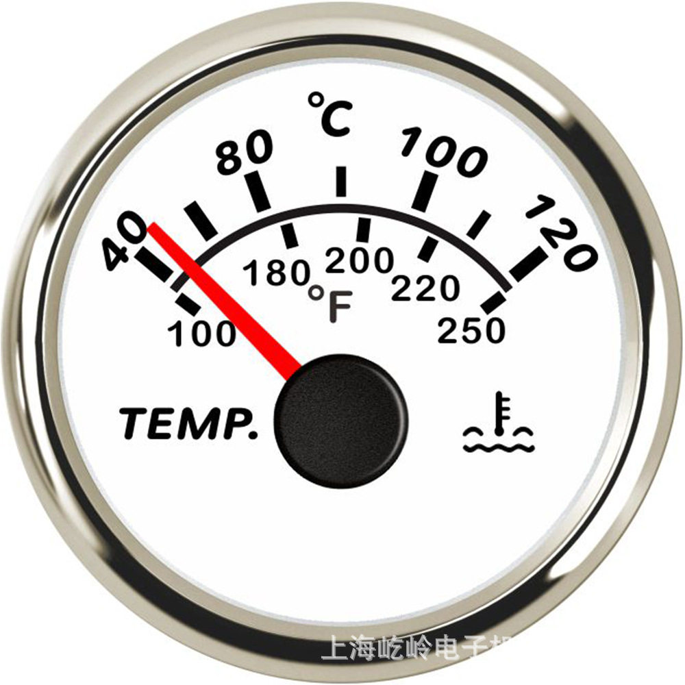 52mm指针40-120℃通用水温表温度表 改装汽车轮船通用仪表
