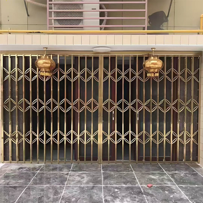 不锈钢拉闸门阳台防盗门窗推拉式商铺拉闸门伸缩门仓库折叠推拉门