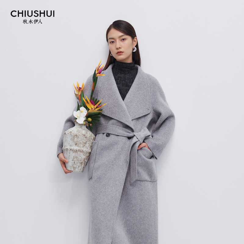 秋水伊人专柜25冬大女主御姐风大衣15410bc124309