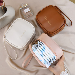 迷你PU便携姨妈巾包卫生巾收纳包月事包奶油收纳小包随身携带精致