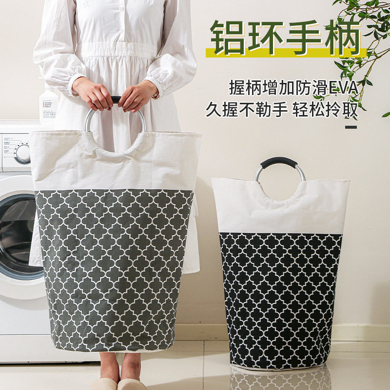 折叠脏衣篮浴室大容量布艺换洗衣服收纳桶灯笼印花脏衣篓