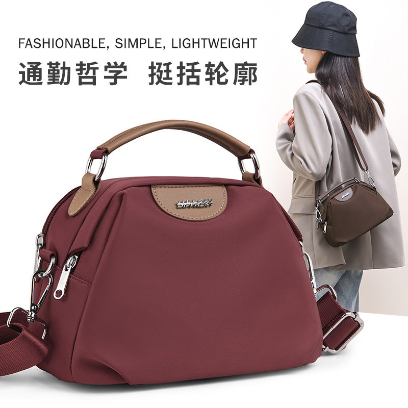新款时尚单肩简约尼龙布斜挎女包大容量斜跨包厂家直销中年妈咪