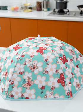 冬季保温可折叠菜罩圆形大号盖菜罩食物饭菜罩子防尘罩家用餐桌罩