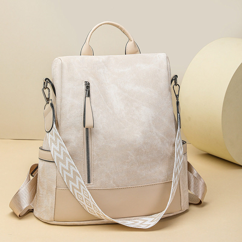 高级感双肩包2025新款潮女士软皮时尚防盗百搭大容量背包旅行书包