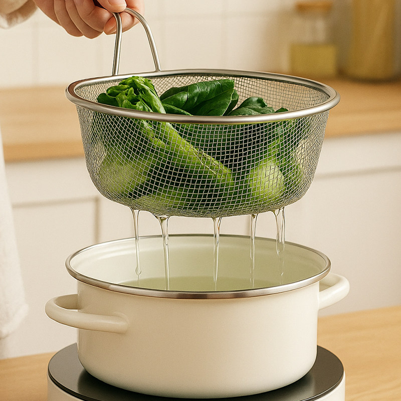 不锈钢漏勺网篮厨房捞煮面条油炸火锅烫粉沥水洗菜大过滤网筛