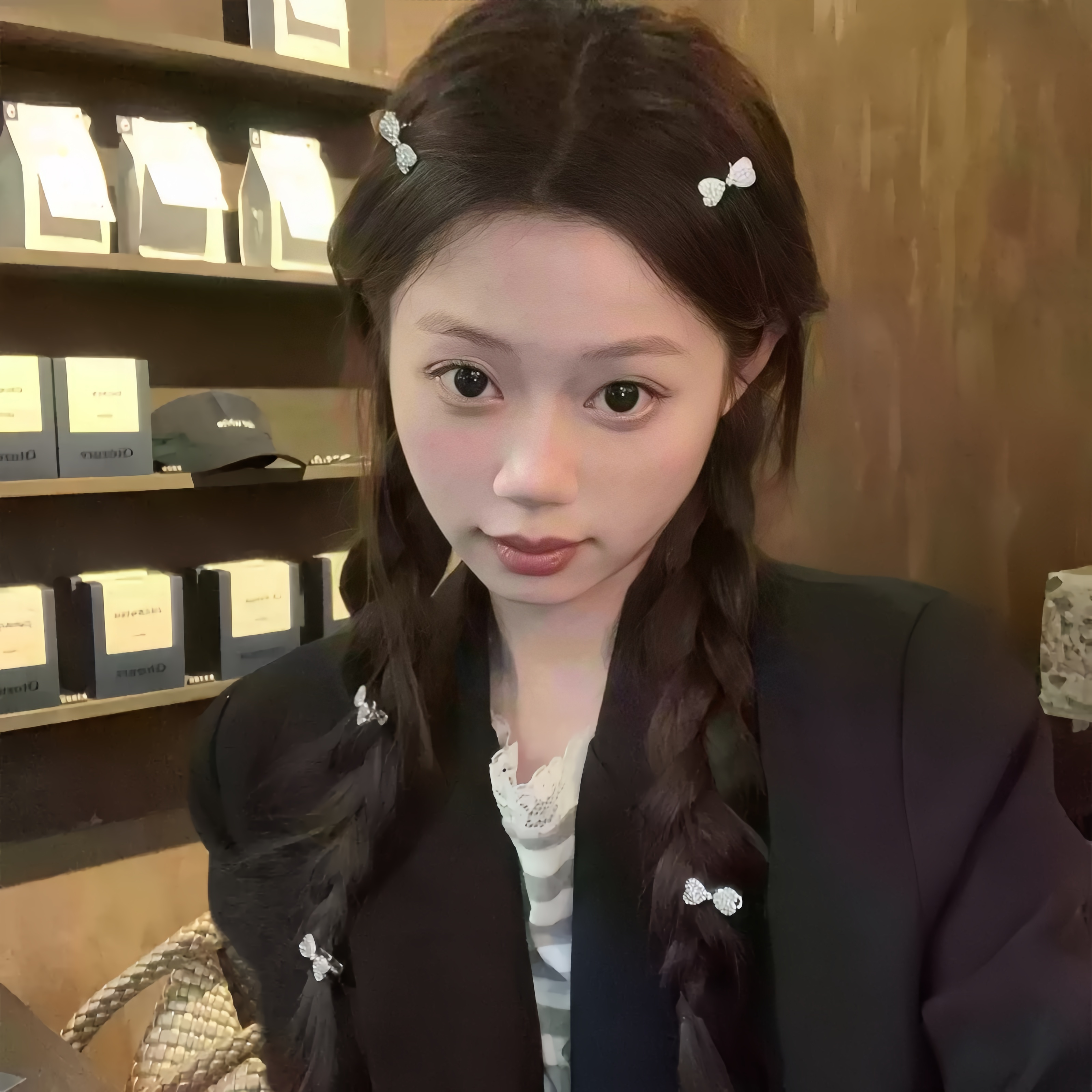 轻奢千金感闪锆蝴蝶结发夹女发饰精致小巧侧边刘海夹发卡头饰