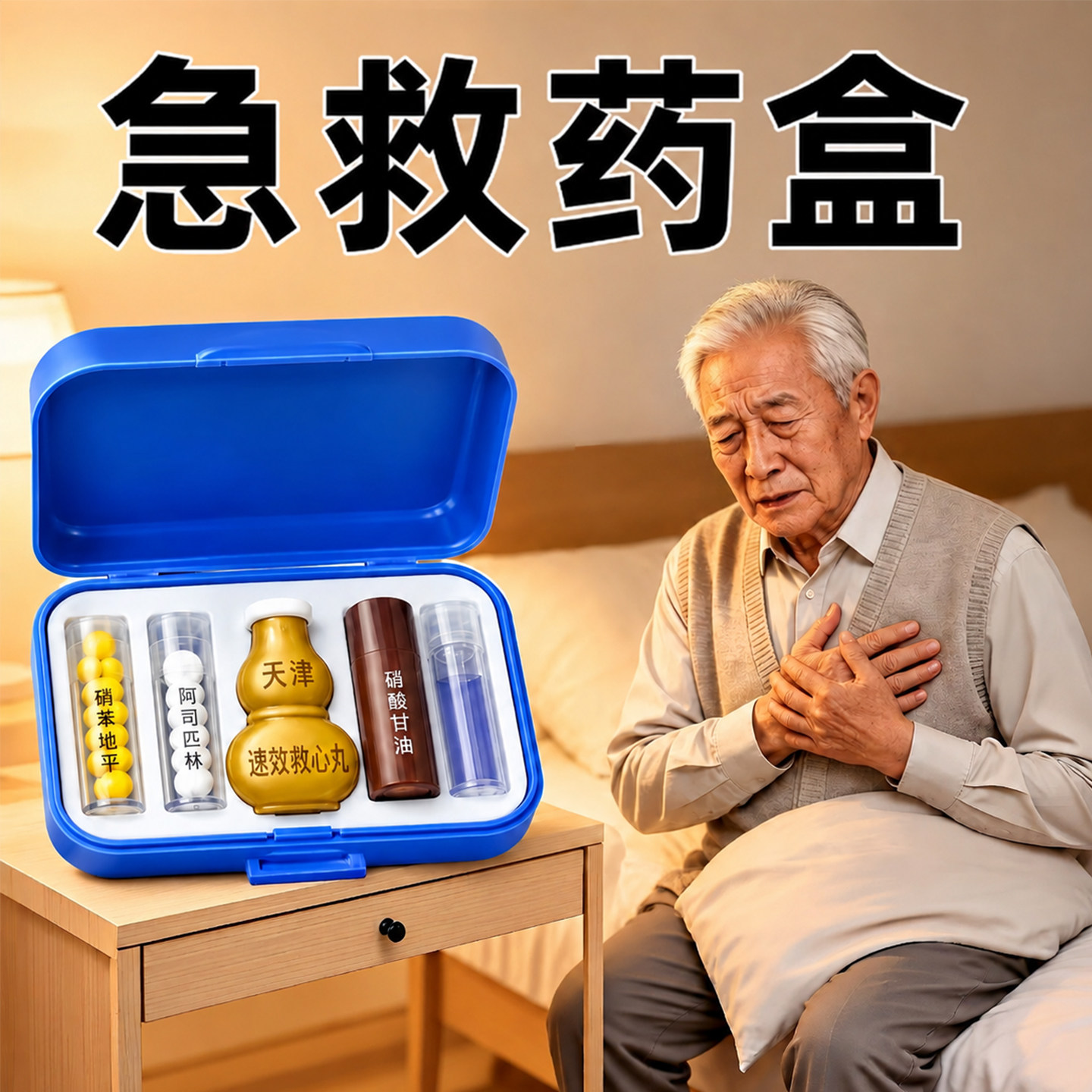 急救药盒便携式随身小药盒保健品速效救心丸药品老年人分装药瓶图片