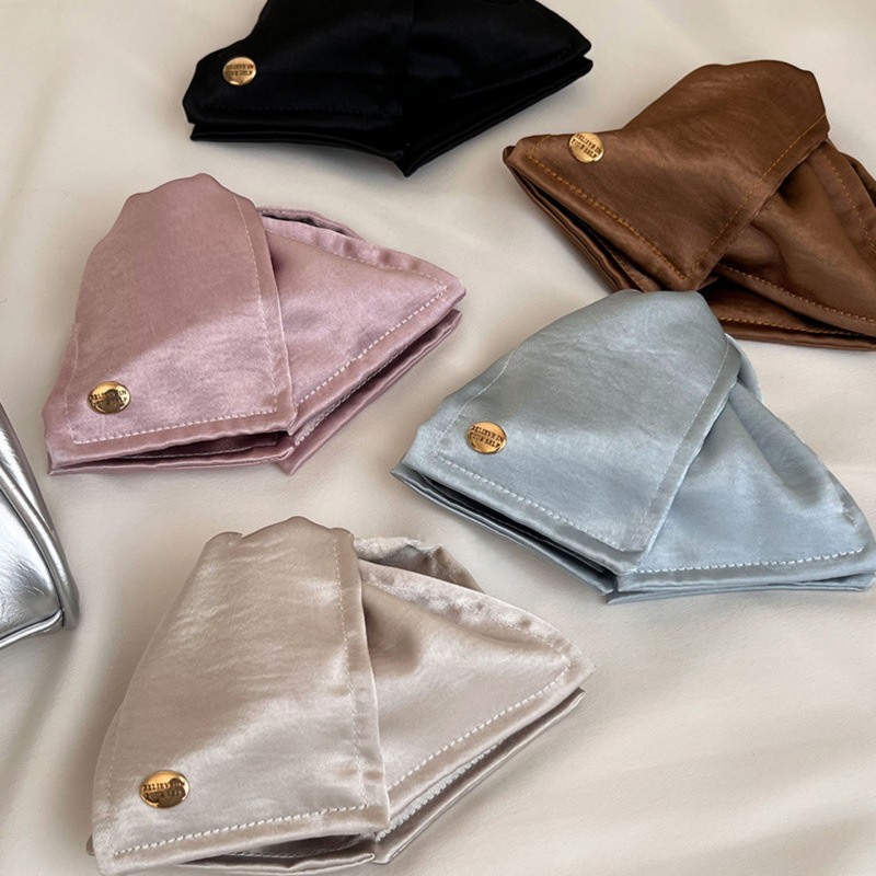 法式缎面三角抓夹女2025新款高级