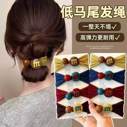 高颜值彩色豆豆发圈头绳扎头发马尾丸子头高弹力橡皮筋不伤发发绳