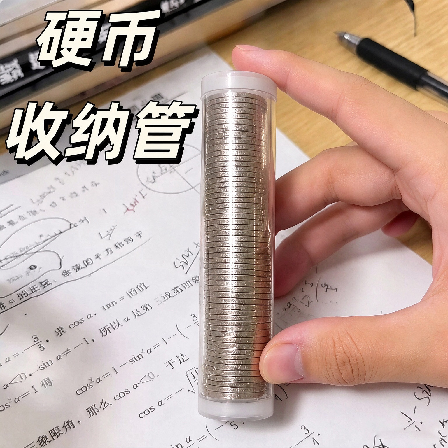 硬币收纳盒收藏纪念卷币筒分角元硬币小圆筒50枚装硬币筒收纳盒