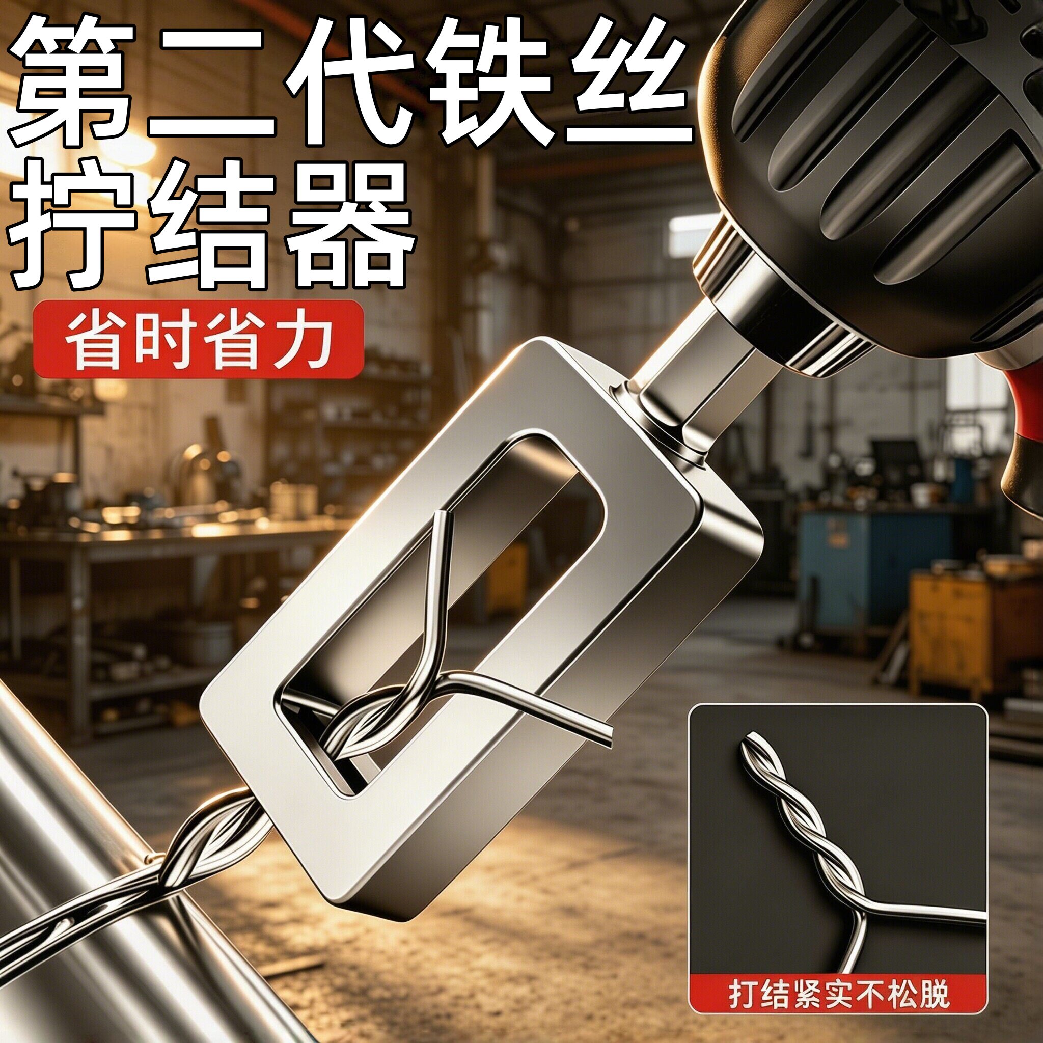 铁丝快速拧结器通用高效打结工具电动六角柄绕线器打结器拧线套筒