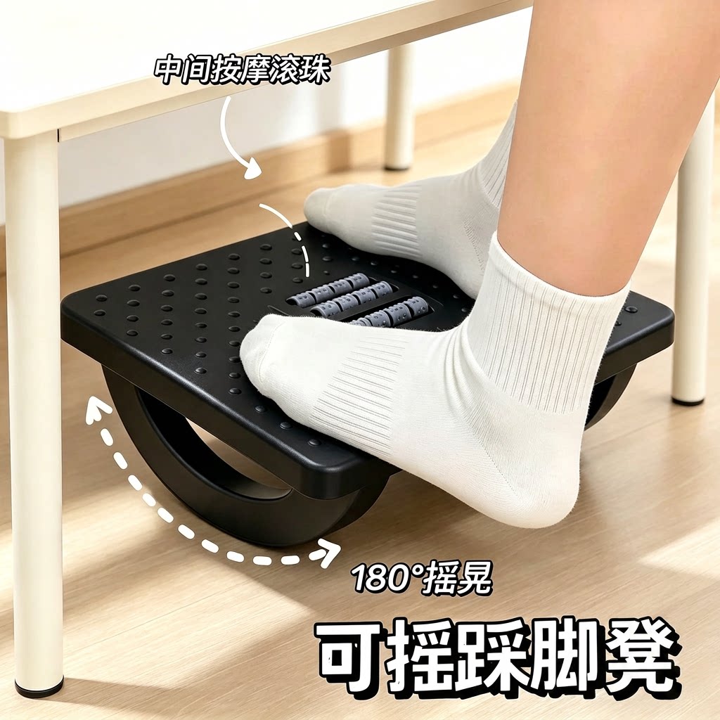 脚踏板办公室踩脚凳可摇摆