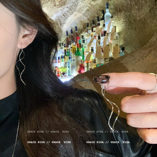 简约波浪长款耳线耳环2025新款爆款潮螺旋流苏气质耳饰银针耳钉女