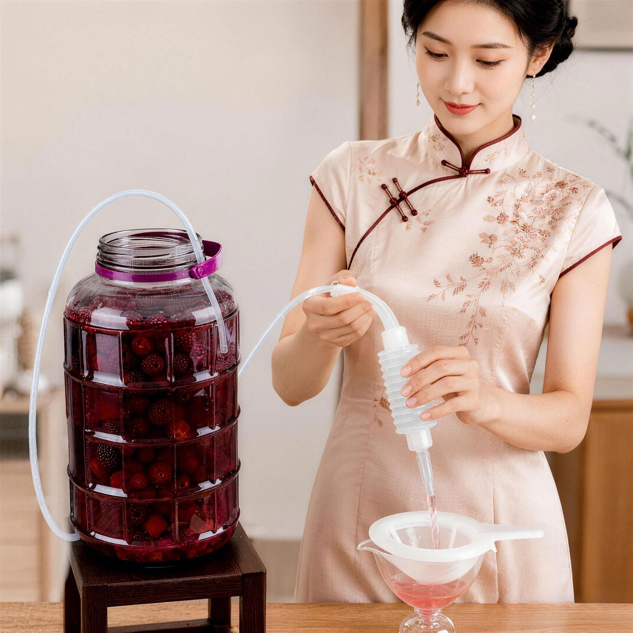 食品级打酒神器硅胶食品级白酒葡萄酒抽酒神器自动虹吸管过滤打酒