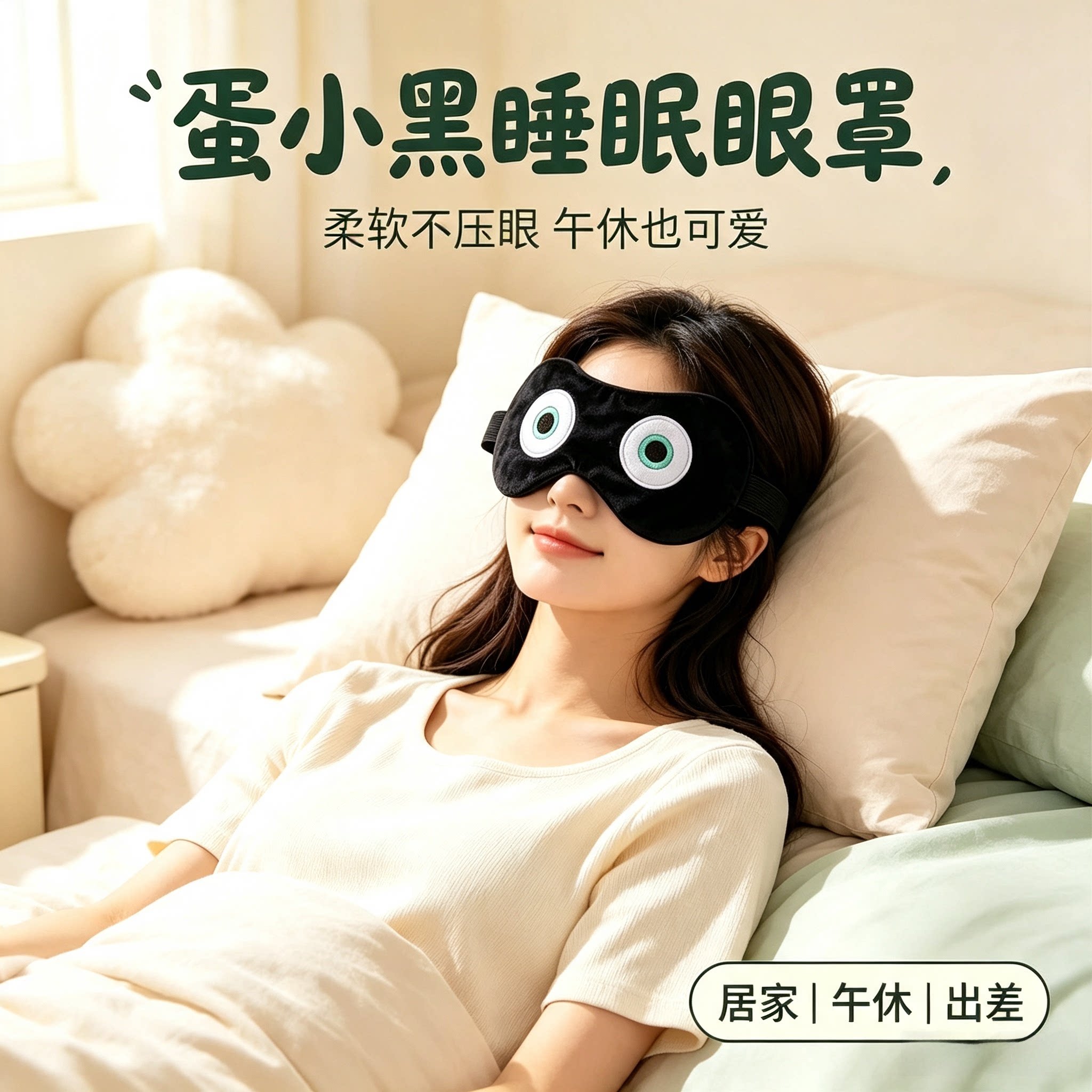 创意蛋小黑眼罩专用睡眠罩