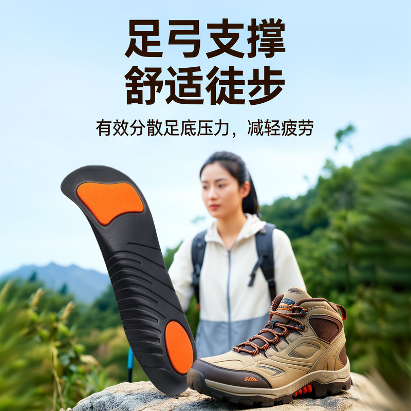 足弓支撑减震运动鞋垫男石墨烯防臭女跑步登山不累脚徒步护足