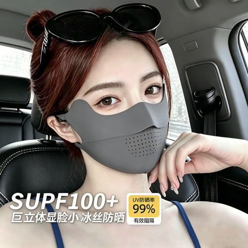 无痕防晒口罩女防紫外线冰丝护眼角遮脸薄款防晒面罩高颜值遮阳