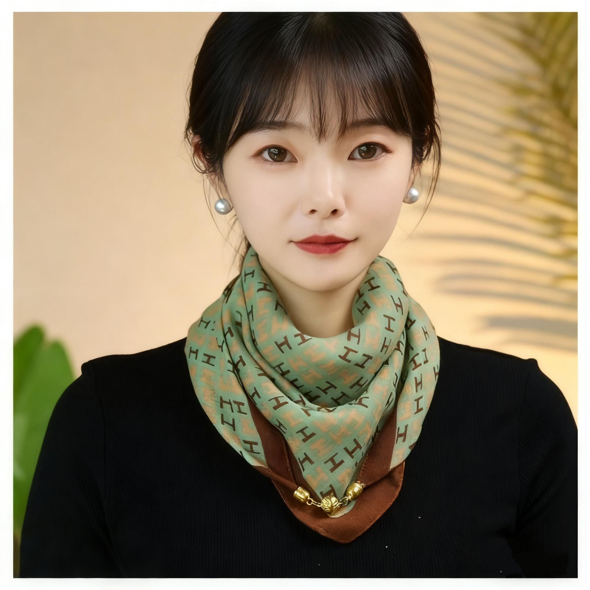 2025新款磁吸扣方巾三角巾春秋冬时尚高级感围脖护脖保暖丝巾