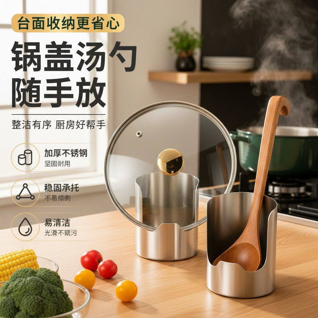 多功能不锈钢锅盖架家用厨房案板