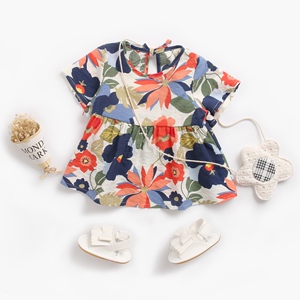 女童连衣裙夏款婴儿裙子碎花欧美童裙ins女宝宝童装小童衣服跨境