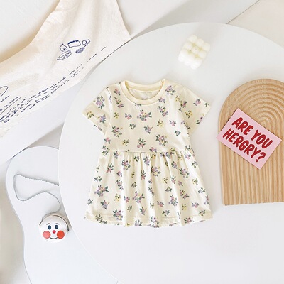 夏季女童连衣裙韩版纯棉婴儿衣服碎花儿童宝宝裙子婴童服装ins风