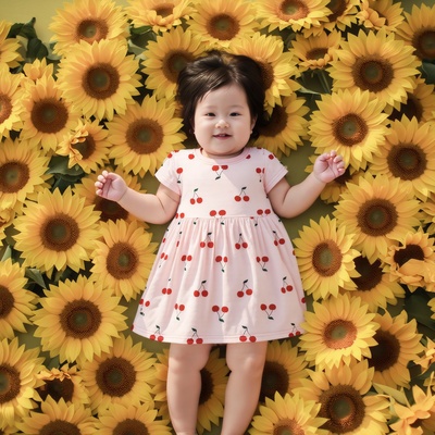 爆款婴童装女宝宝童裙子ins纯棉洋气水果连衣裙夏季韩版儿童衣服