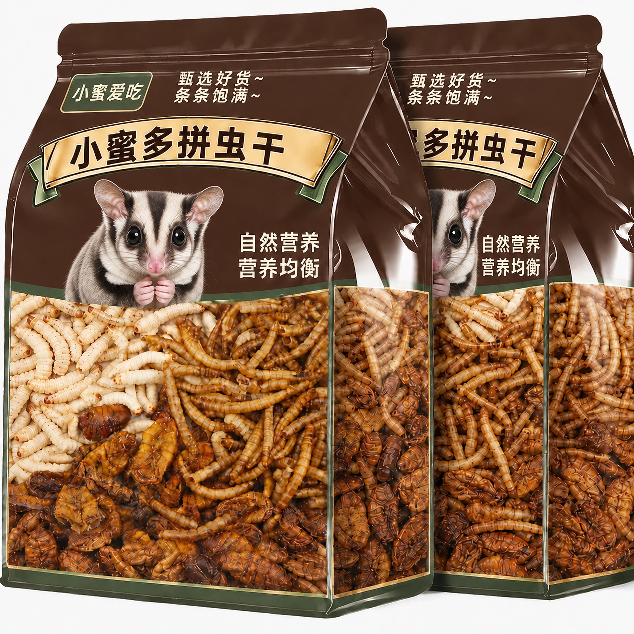 蜜袋鼯训飞昆虫套装互动玉米虫面包虫蚕蛹仓鼠零食高蛋白营养鼠粮