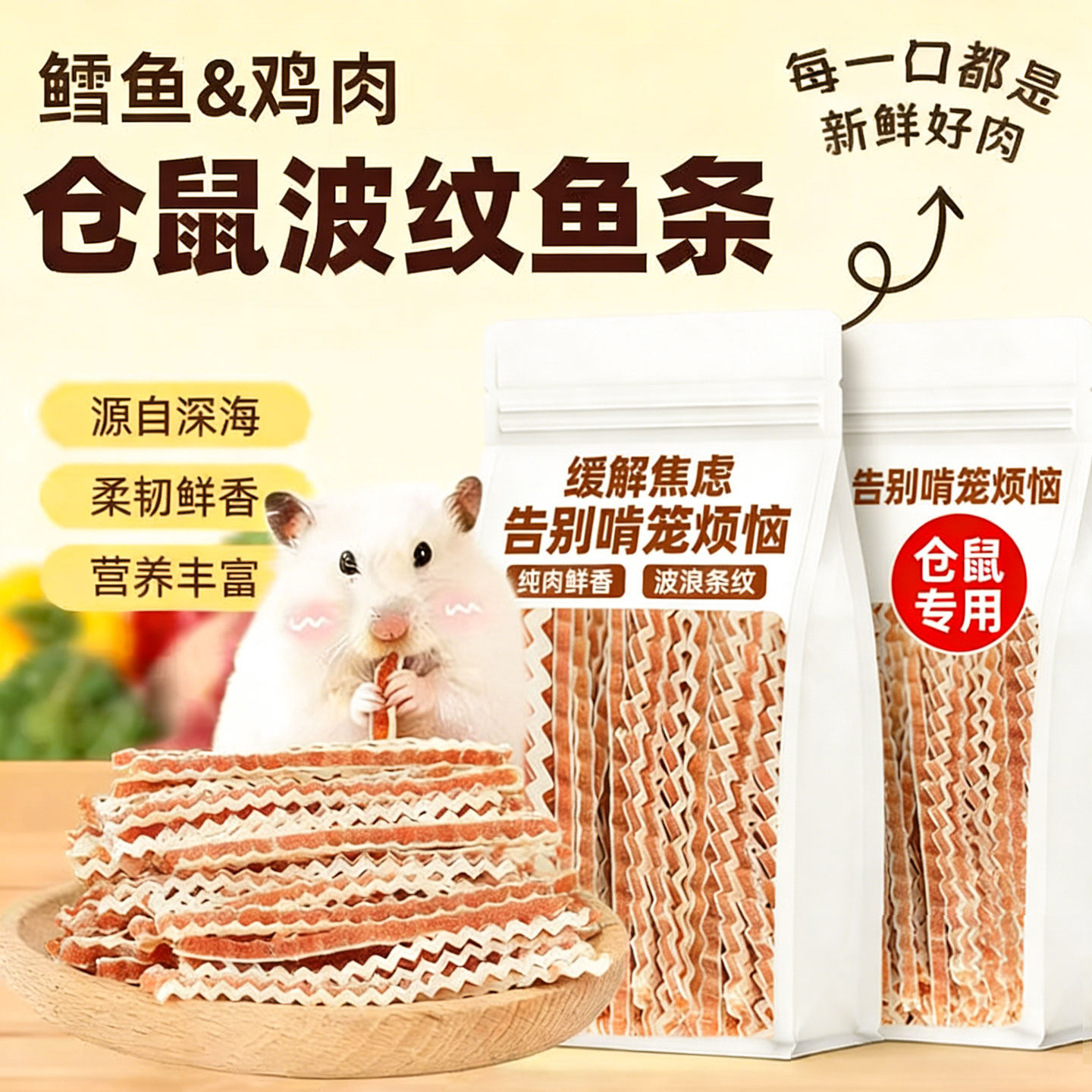 仓鼠小零食鳕鱼鸡肉条磨牙营养图片