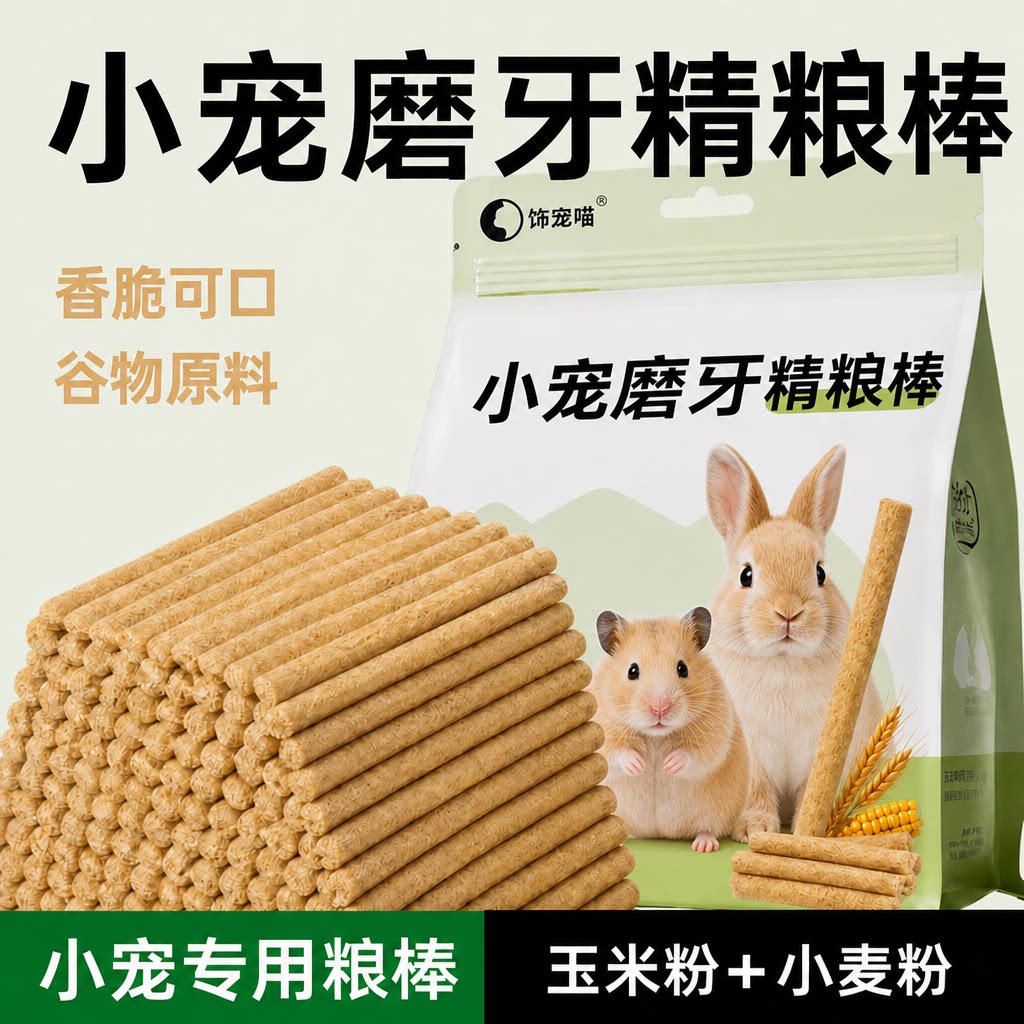 小宠仓鼠兔子磨牙棒提摩西草棒饼精粮耐磨豚鼠龙猫荷兰猪营养增肥