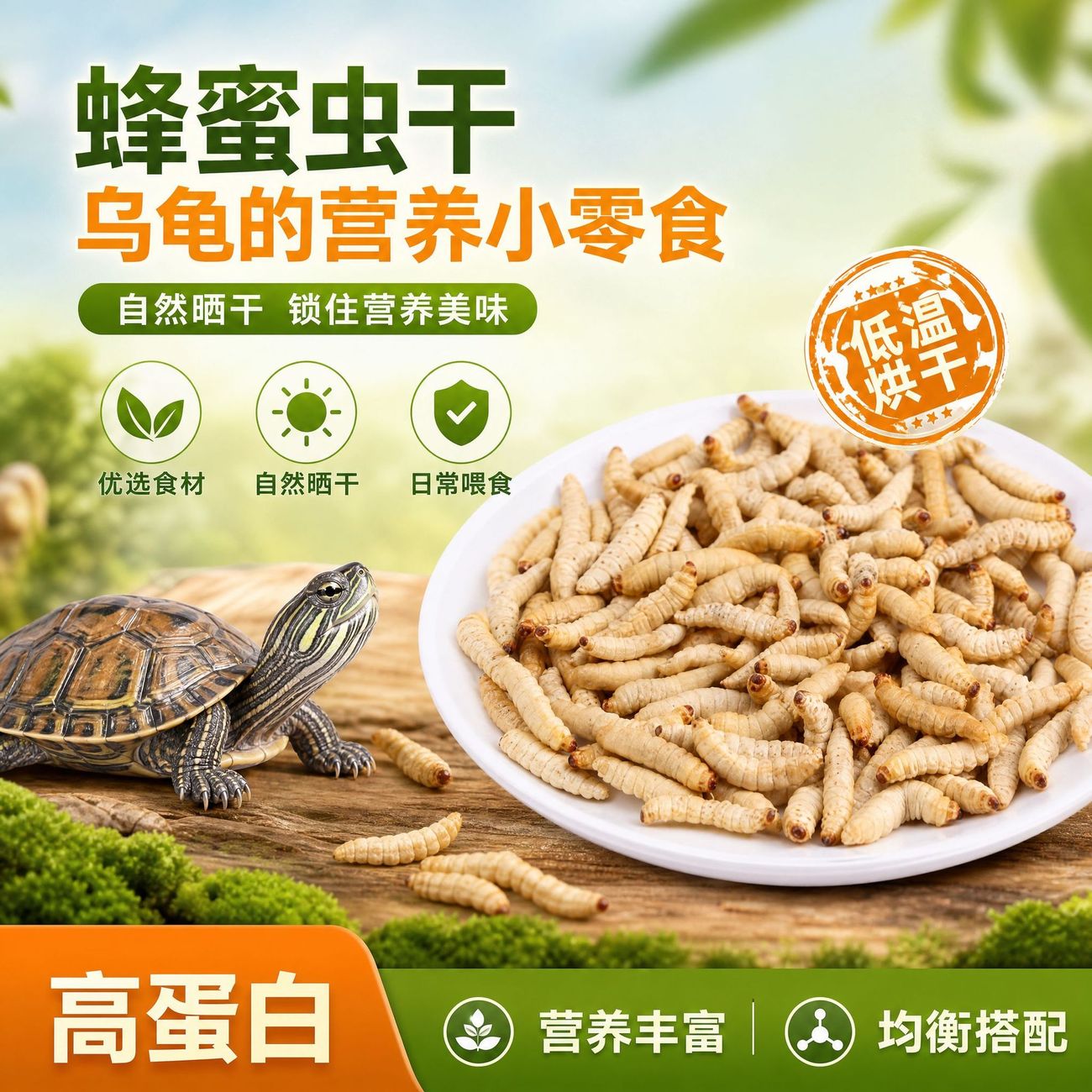 乌龟冻干蜂蜜虫玉米虫龟粮饲料石金钱龟寸金草龟巴西红耳鳄龟零食