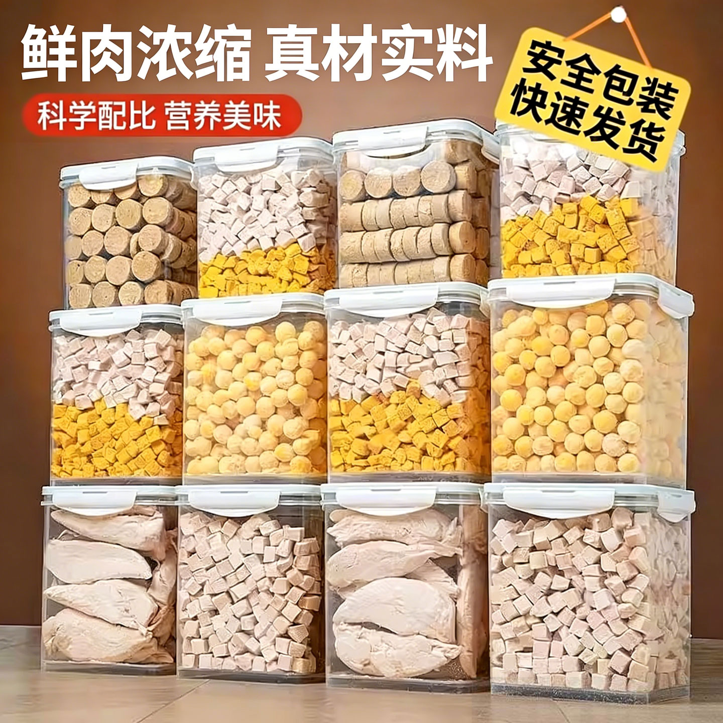 猫狗通用零食冻干桶增肥营养